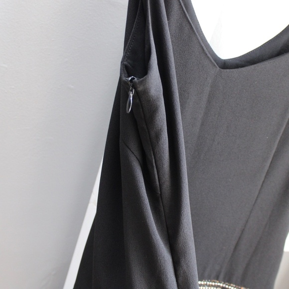 GREYLIN Black & Gold Czar Feather Trim Tweed Mini Party Dress Size XS - Picture 8 of 11